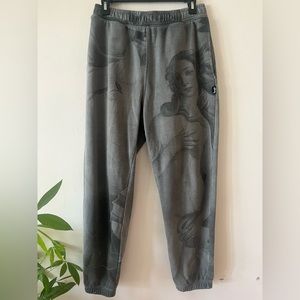 STUSSY Mens Dyed Venus Sweatpants Pant Medium Black/Grey. Print Rare